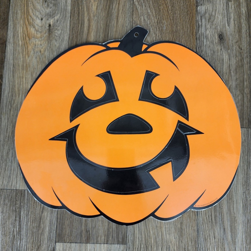 Beistle Vintage Halloween Pumpkin Decoration‎ Smiling Jack O Lantern Die-Cut 12"